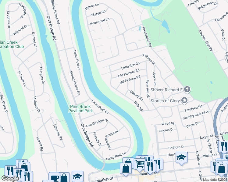 map of restaurants, bars, coffee shops, grocery stores, and more near 600 Gale Road in Camp Hill
