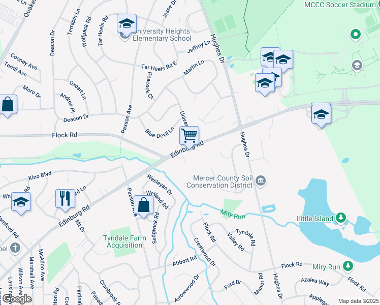 map of restaurants, bars, coffee shops, grocery stores, and more near 883 Edinburg Road in Hamilton Township
