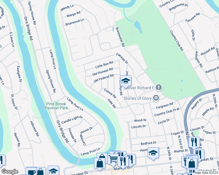 map of restaurants, bars, coffee shops, grocery stores, and more near 503 Ellen Rd in Camp Hill