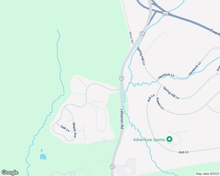 map of restaurants, bars, coffee shops, grocery stores, and more near 36 Maple Avenue in Manheim