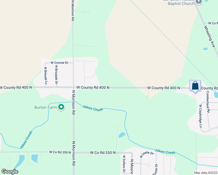 map of restaurants, bars, coffee shops, grocery stores, and more near 4899 West County Road 400 North in Muncie