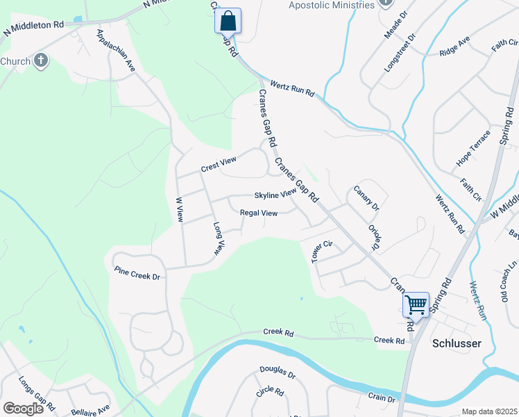 map of restaurants, bars, coffee shops, grocery stores, and more near 215 Regal View in Carlisle