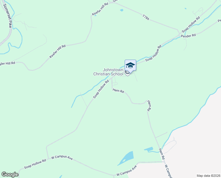 map of restaurants, bars, coffee shops, grocery stores, and more near 133 Ham Road in Hollsopple