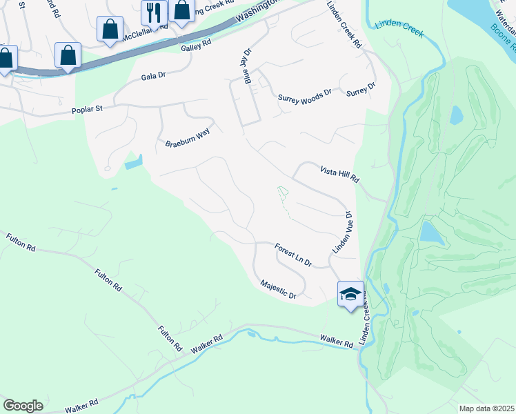 map of restaurants, bars, coffee shops, grocery stores, and more near 4008 Bentwood Drive in Canonsburg