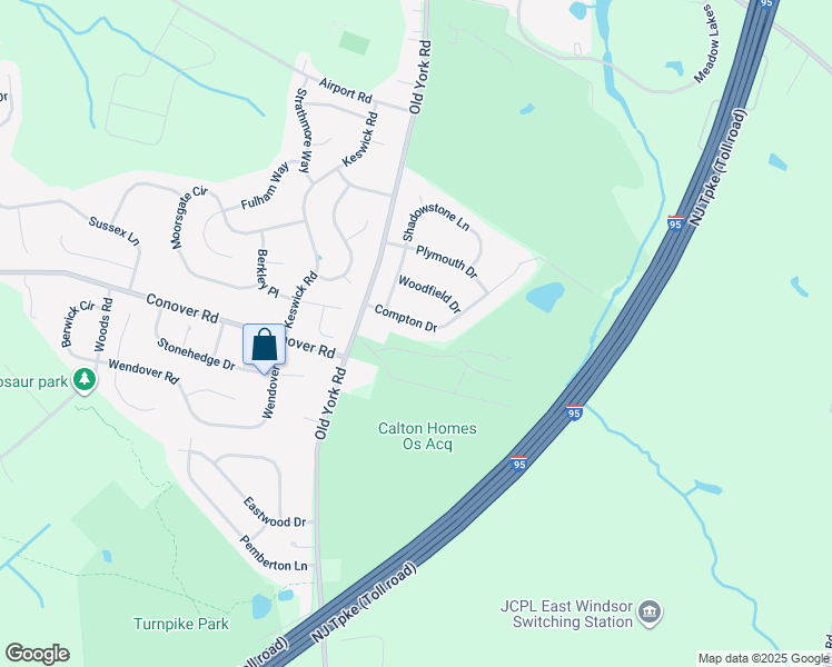 map of restaurants, bars, coffee shops, grocery stores, and more near 8 Compton Drive in East Windsor