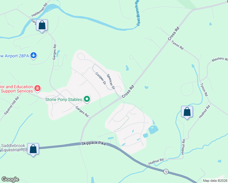 map of restaurants, bars, coffee shops, grocery stores, and more near 2244 Cooper Drive in Schwenksville
