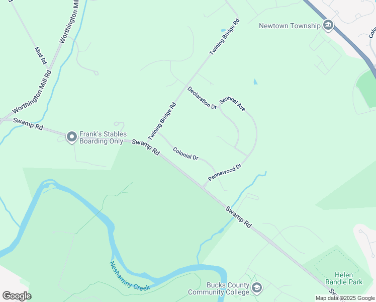 map of restaurants, bars, coffee shops, grocery stores, and more near 72 Colonial Drive in Newtown