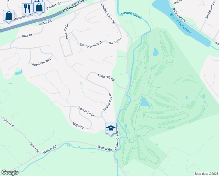 map of restaurants, bars, coffee shops, grocery stores, and more near 104 Suncrest Court in Canonsburg