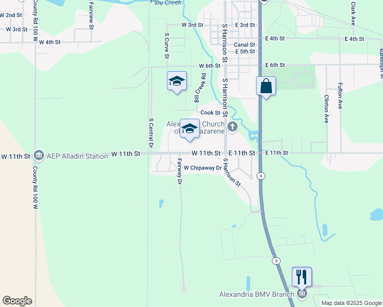 map of restaurants, bars, coffee shops, grocery stores, and more near 308 West 11th Street in Alexandria