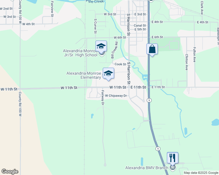 map of restaurants, bars, coffee shops, grocery stores, and more near 308 West 11th Street in Alexandria