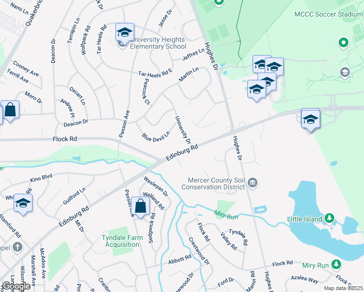 map of restaurants, bars, coffee shops, grocery stores, and more near 883 Edinburg Road in Hamilton Township