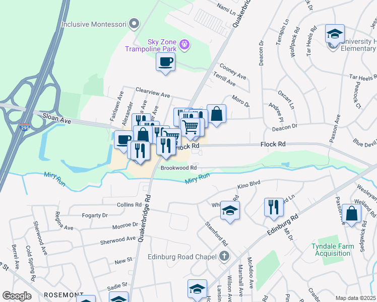 map of restaurants, bars, coffee shops, grocery stores, and more near 53 Flock Road in Hamilton Township