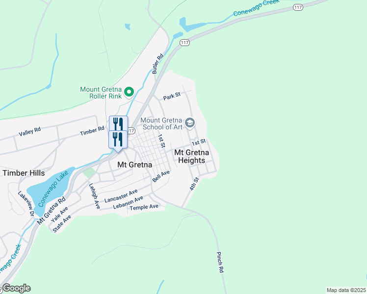 map of restaurants, bars, coffee shops, grocery stores, and more near 18 Hollobaugh Avenue in Mount Gretna