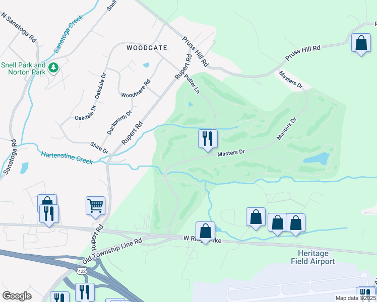 map of restaurants, bars, coffee shops, grocery stores, and more near 39 Bunker Way in Pottstown