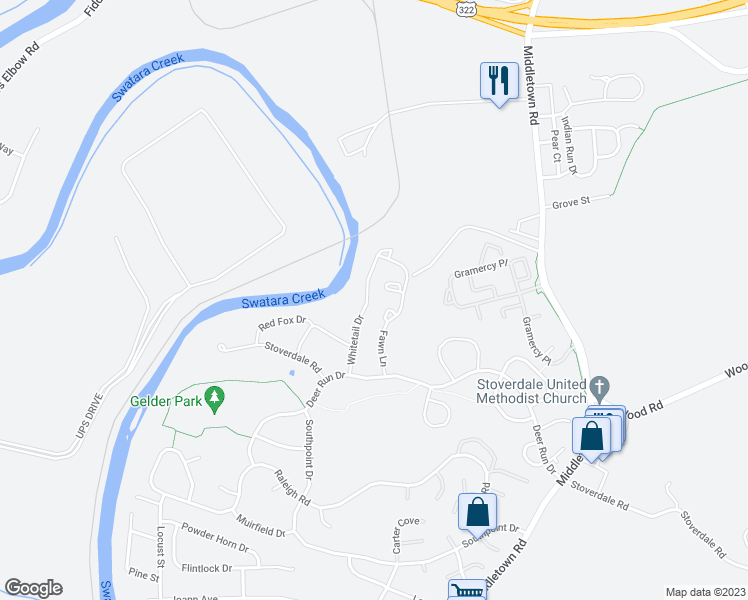 map of restaurants, bars, coffee shops, grocery stores, and more near 744 Whitetail Drive in Hummelstown