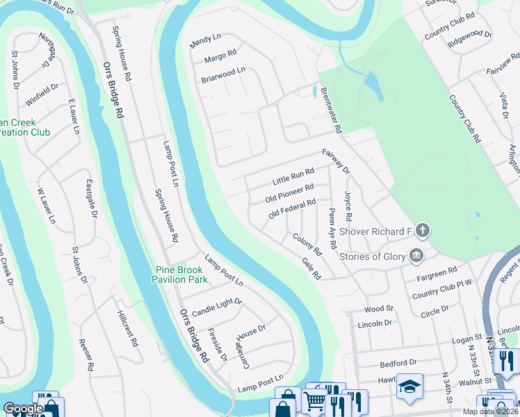 map of restaurants, bars, coffee shops, grocery stores, and more near 609 Gale Road in Camp Hill