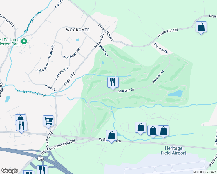 map of restaurants, bars, coffee shops, grocery stores, and more near 23 Bunker Way in Pottstown