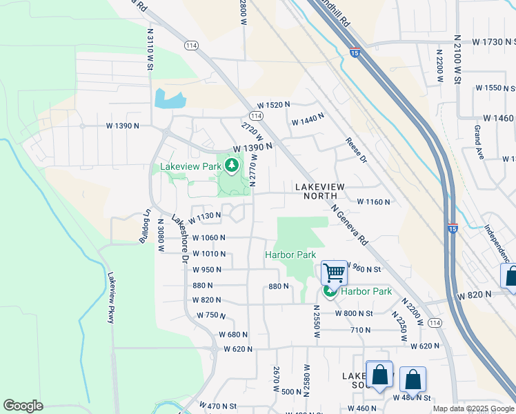 map of restaurants, bars, coffee shops, grocery stores, and more near 1172 North 2770 West in Provo