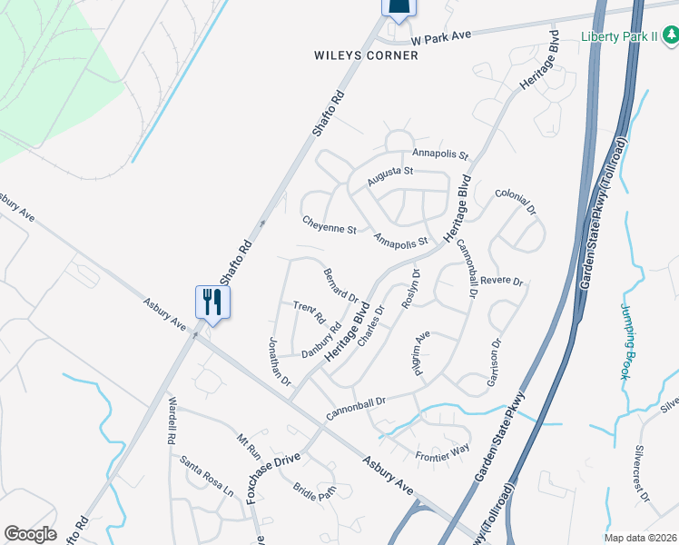 map of restaurants, bars, coffee shops, grocery stores, and more near 3 Diane Drive in Tinton Falls