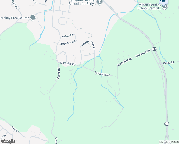 map of restaurants, bars, coffee shops, grocery stores, and more near 302 McCorkle Road in Hummelstown