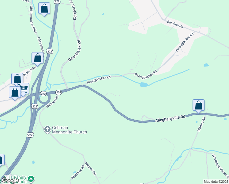 map of restaurants, bars, coffee shops, grocery stores, and more near 5024 Walnut Lane in Mohnton