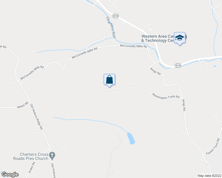 map of restaurants, bars, coffee shops, grocery stores, and more near 289 Washington Trails Road in Washington