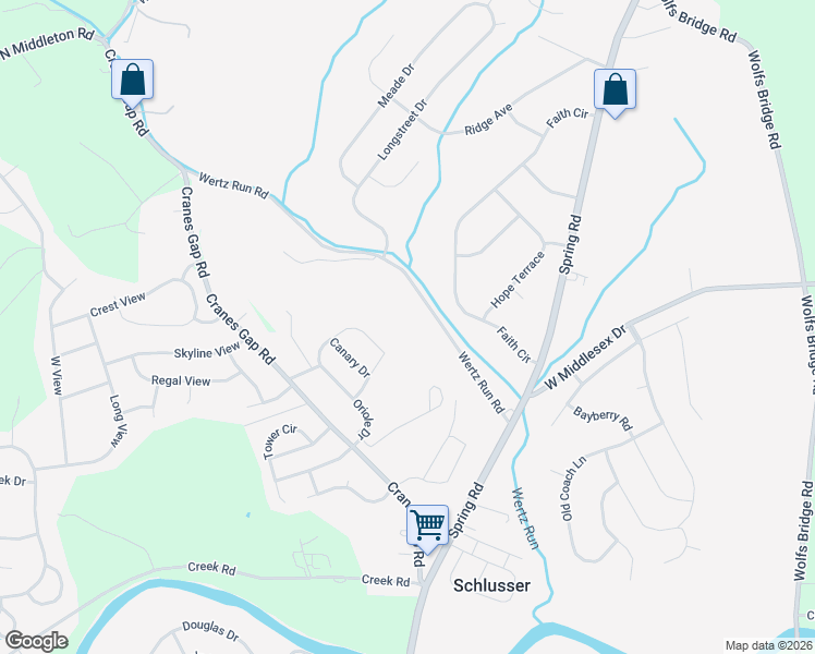 map of restaurants, bars, coffee shops, grocery stores, and more near 160 Wertz Run Road in Carlisle