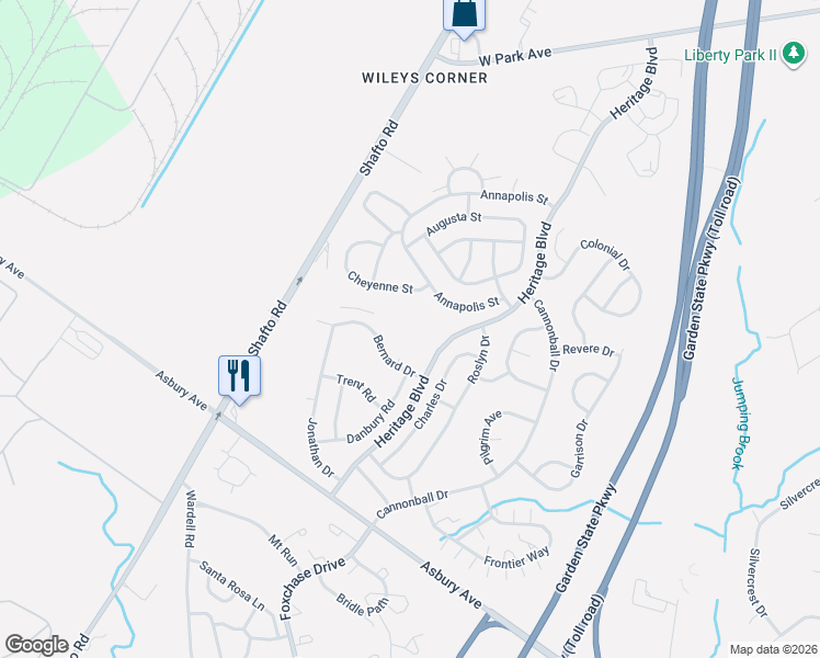 map of restaurants, bars, coffee shops, grocery stores, and more near 29 Karen Drive in Tinton Falls