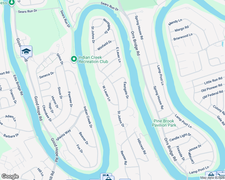 map of restaurants, bars, coffee shops, grocery stores, and more near 560 Saint Johns Drive in Camp Hill