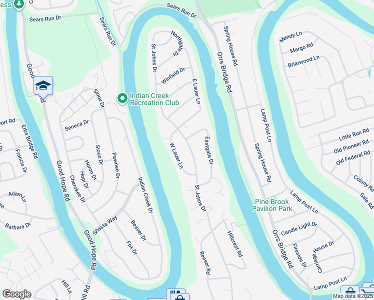 map of restaurants, bars, coffee shops, grocery stores, and more near 560 Saint Johns Drive in Camp Hill