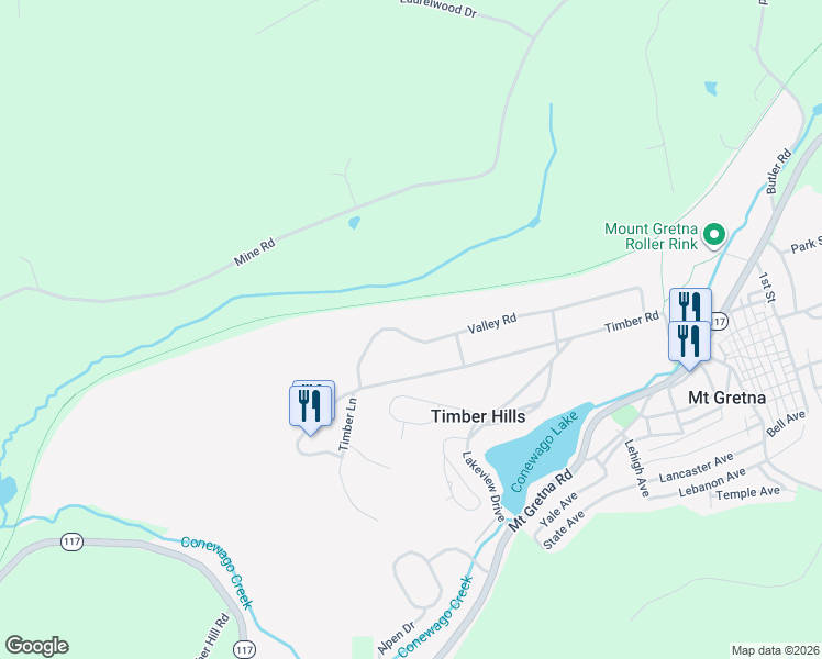 map of restaurants, bars, coffee shops, grocery stores, and more near 221 Valley Road in Lebanon