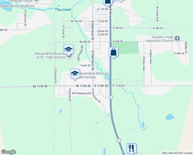 map of restaurants, bars, coffee shops, grocery stores, and more near 1401 S Harrison St in Alexandria