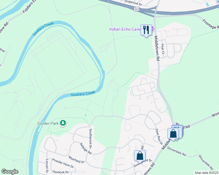map of restaurants, bars, coffee shops, grocery stores, and more near 726 Whitetail Drive in Hummelstown