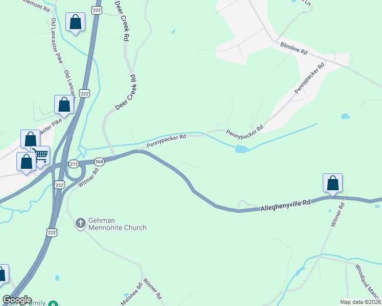 map of restaurants, bars, coffee shops, grocery stores, and more near 5024 Walnut Lane in Mohnton