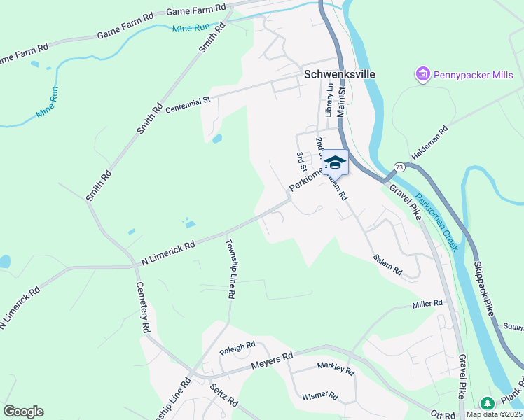 map of restaurants, bars, coffee shops, grocery stores, and more near 839 North Limerick Road in Schwenksville