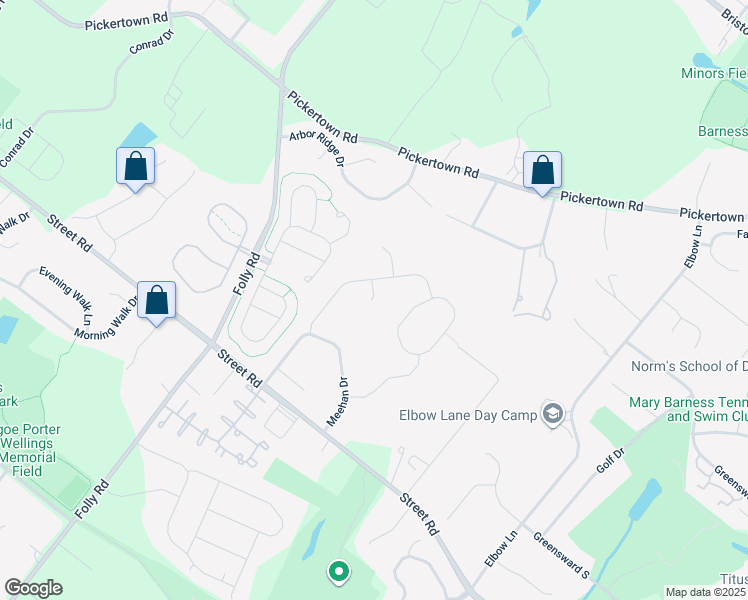 map of restaurants, bars, coffee shops, grocery stores, and more near 603 Joans Way in Warrington