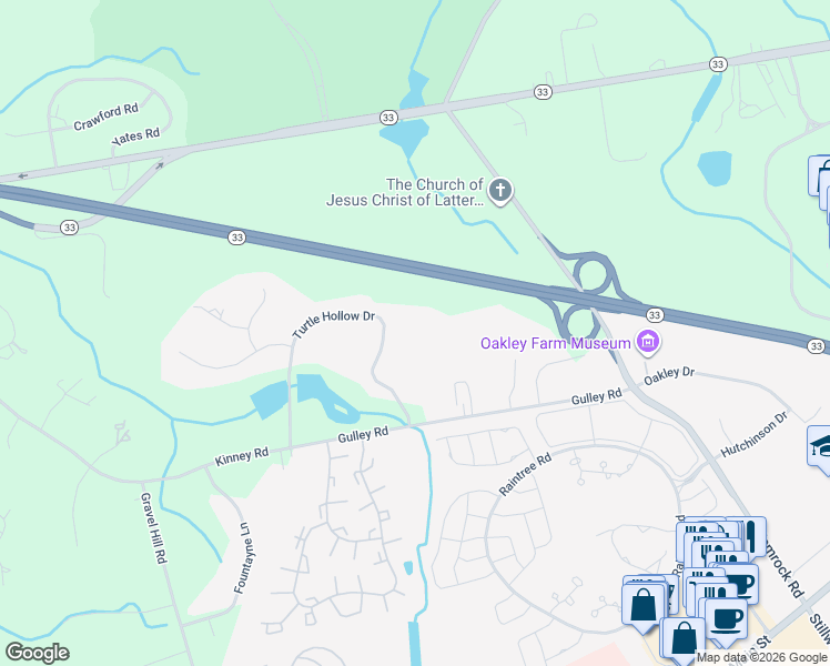 map of restaurants, bars, coffee shops, grocery stores, and more near 2138 Applewood Drive in Freehold Township