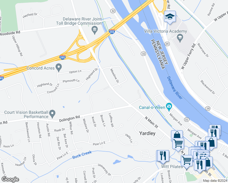 map of restaurants, bars, coffee shops, grocery stores, and more near 215 Taylorsville Road in Morrisville