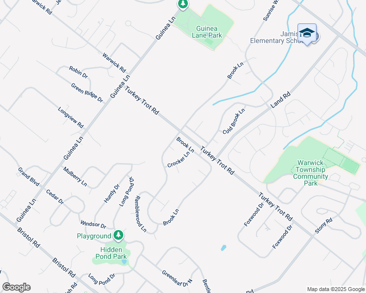 map of restaurants, bars, coffee shops, grocery stores, and more near 1353 Brook Lane in Jamison