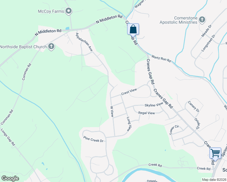 map of restaurants, bars, coffee shops, grocery stores, and more near 749 Appalachian Avenue in Carlisle
