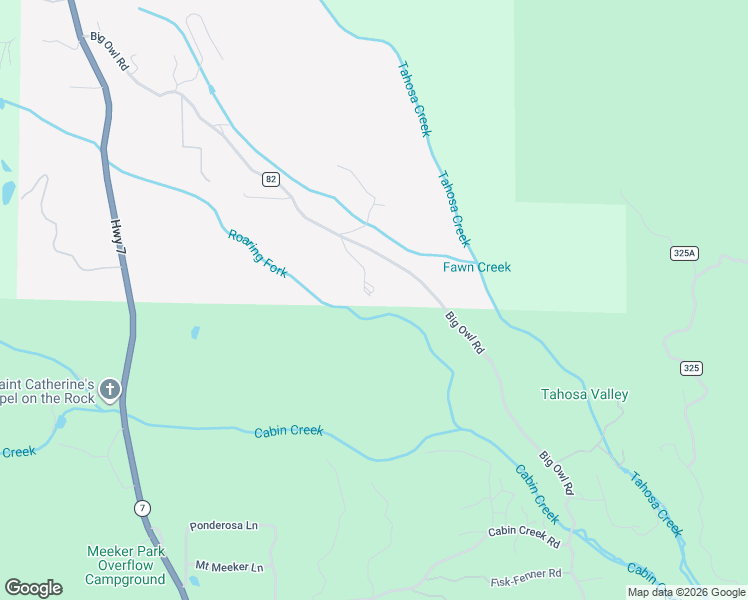map of restaurants, bars, coffee shops, grocery stores, and more near 1469-1867 Big Owl Road in Allenspark