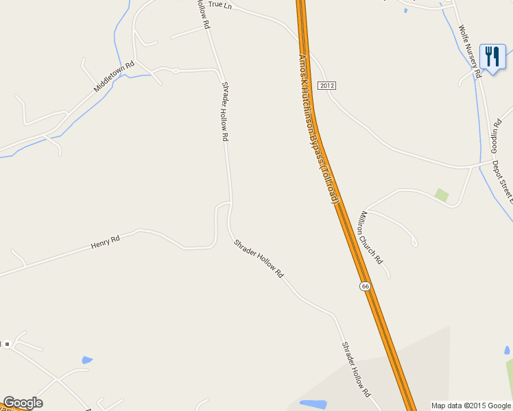 map of restaurants, bars, coffee shops, grocery stores, and more near 500 Shrader Hollow Road in New Stanton