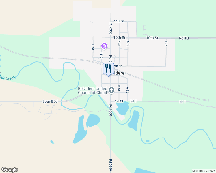 map of restaurants, bars, coffee shops, grocery stores, and more near 305 C Street in Belvidere