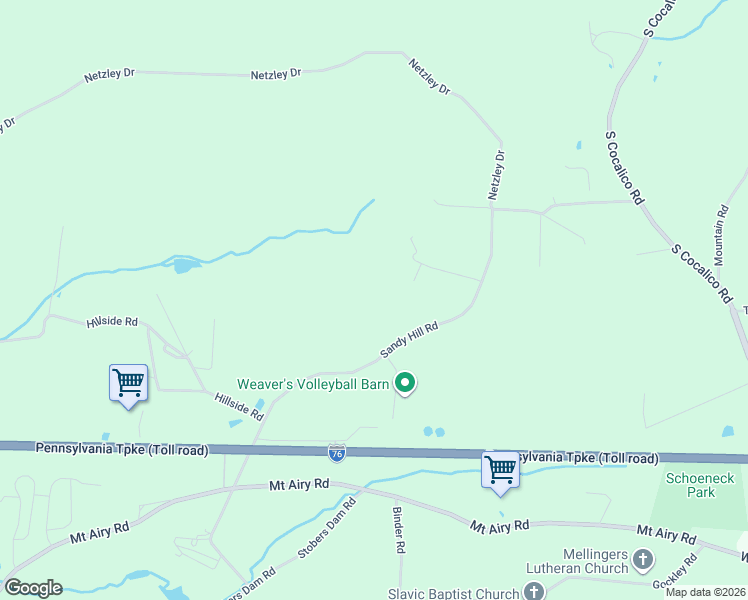 map of restaurants, bars, coffee shops, grocery stores, and more near 400 Sandy Hill Road in Denver
