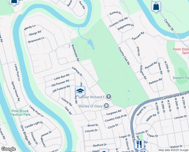 map of restaurants, bars, coffee shops, grocery stores, and more near 531 Brentwater Road in Camp Hill