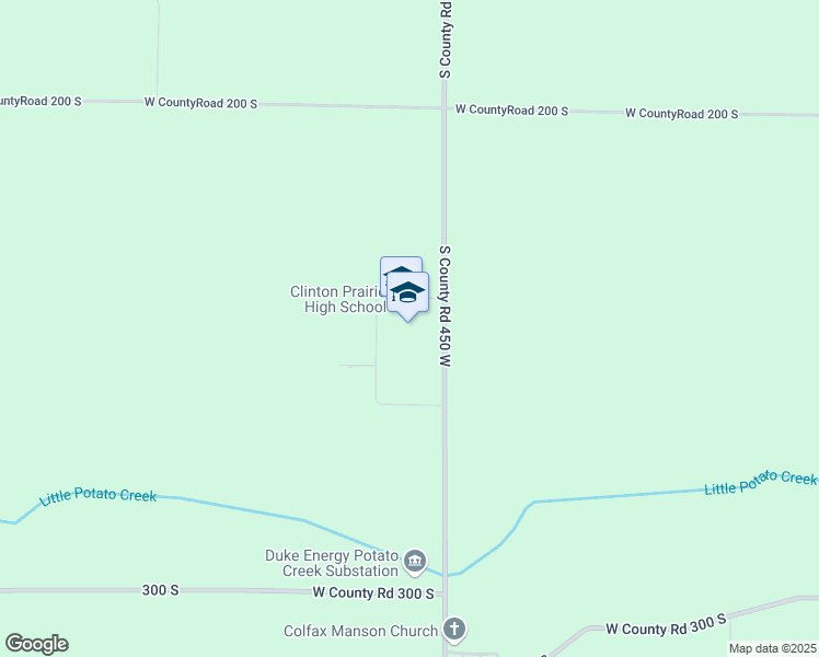 map of restaurants, bars, coffee shops, grocery stores, and more near 2500 South County Road 450 West in Frankfort