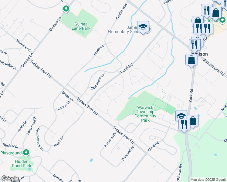 map of restaurants, bars, coffee shops, grocery stores, and more near 1801 Hale Circle in Jamison