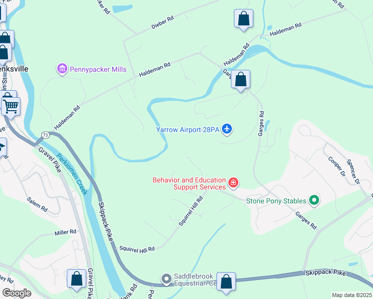 map of restaurants, bars, coffee shops, grocery stores, and more near 2124 Arbordale Circle in Schwenksville
