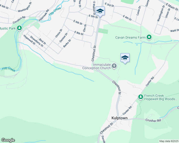 map of restaurants, bars, coffee shops, grocery stores, and more near 716 Hopewell Street in Birdsboro