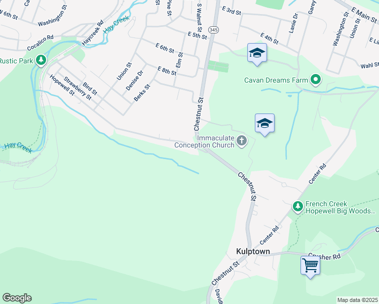 map of restaurants, bars, coffee shops, grocery stores, and more near 716 Hopewell Street in Birdsboro